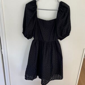 A New Day Black Puff Sleeve Sun Dress Size XS